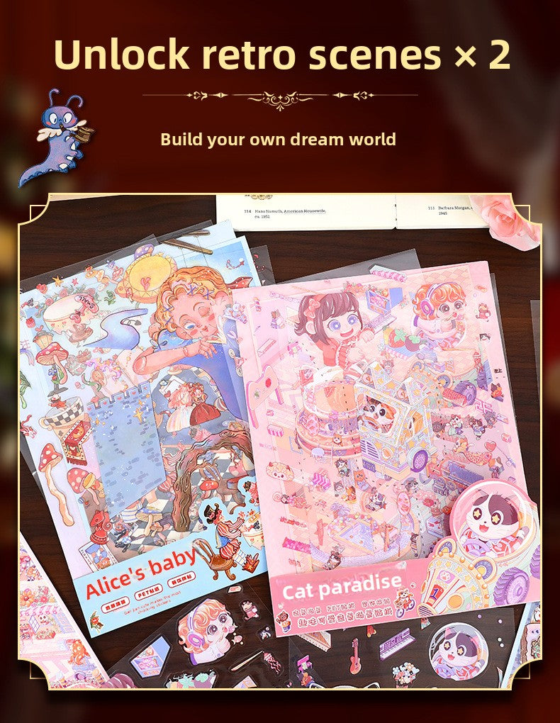 Alice's Dream 44.0 Scenery Stickers 3D Miniature Scene Collage DIY Stress Relief Journal Stickers