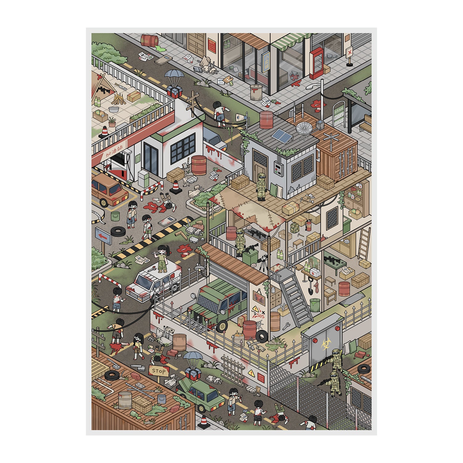 Micro Fear Series Stickers 103.0 Landscape Stickers Special Oil Street View Scene Stickers Miniature Scene Hand Account Stickers