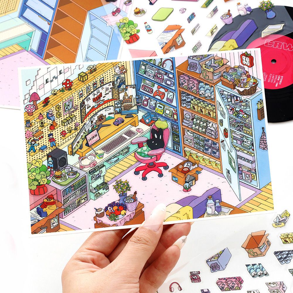 My Little House 3D DIY Miniature Scences Sticker 18 cute Miniature Stickers