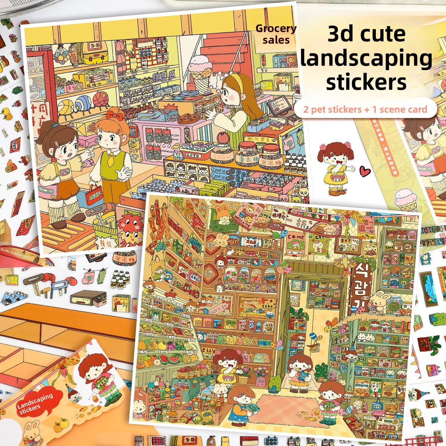 Code Scene Decoration Stickers 99.0 Special Oil Glossy Film Stickers Miniature Scene Collage Journal Stickers