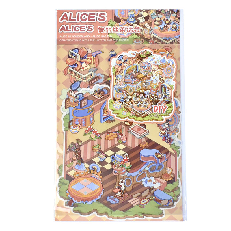 Large Edition 11.0 Alice Series Scenery Stickers 3D Stickers Cute Stress Relief