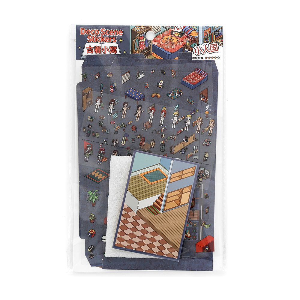 Today's Business 3D DIY Miniature Scences Sticker 10 Lovely Miniature Stickers