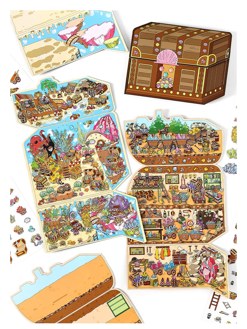 Today's Business 3D DIY Miniature Scences Sticker 11 Lovely Miniature Stickers