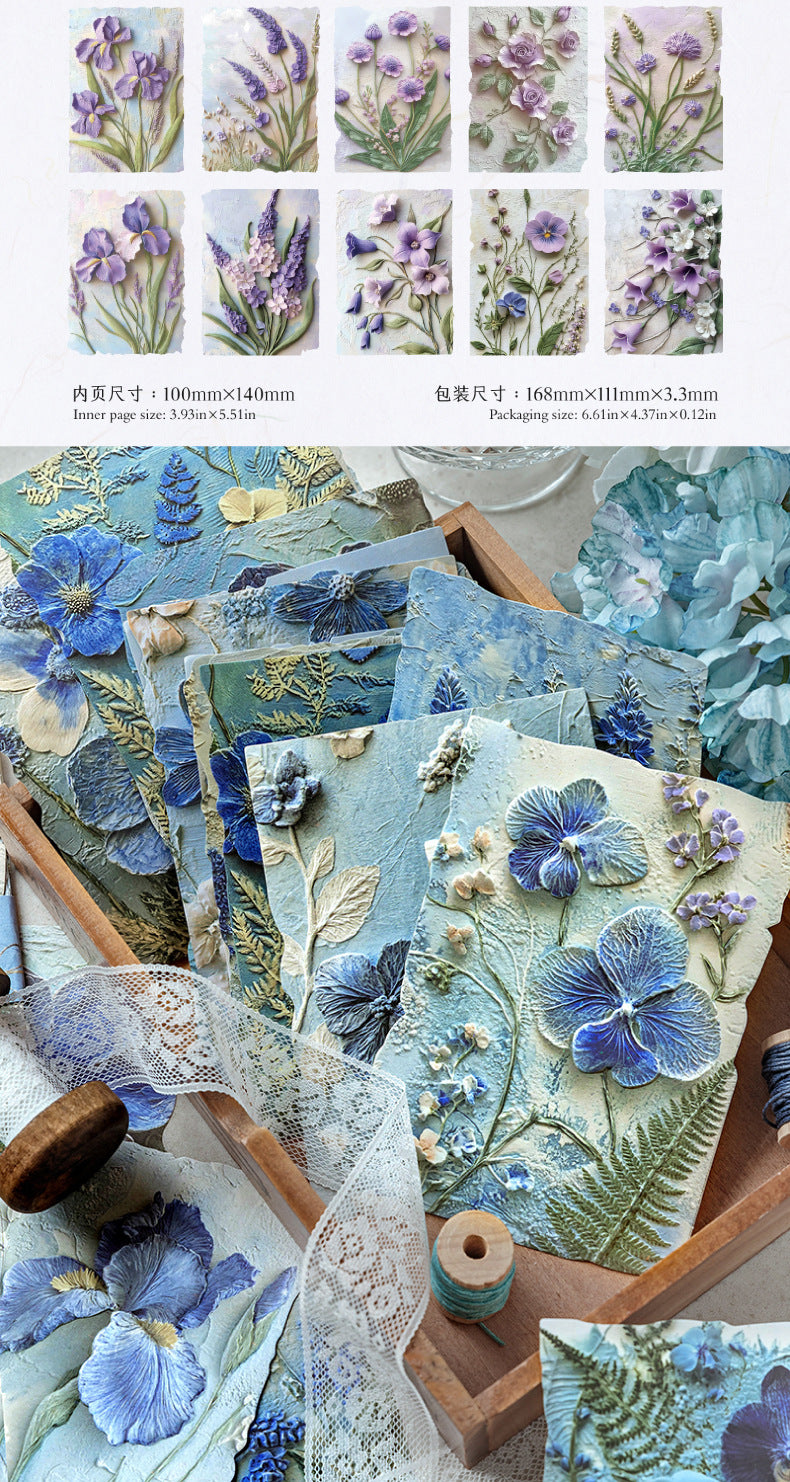 Vintage Embossed Plant Material Paper Floral Journal DIY Background Paper