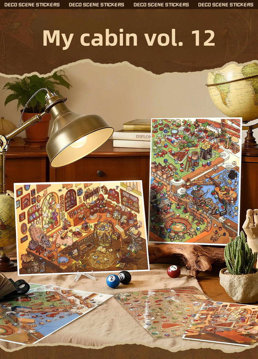 My Little House 3D DIY Miniature Scences Sticker 12 cute Miniature Stickers