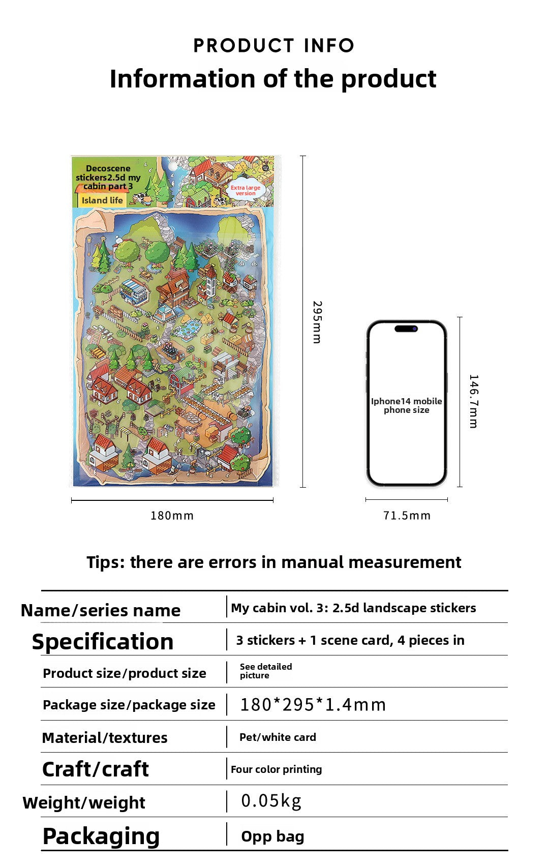 Large Size Landscaping Stickers My Little House 3D DIY Miniature Scences Sticker 3 Cute Miniature Stickers