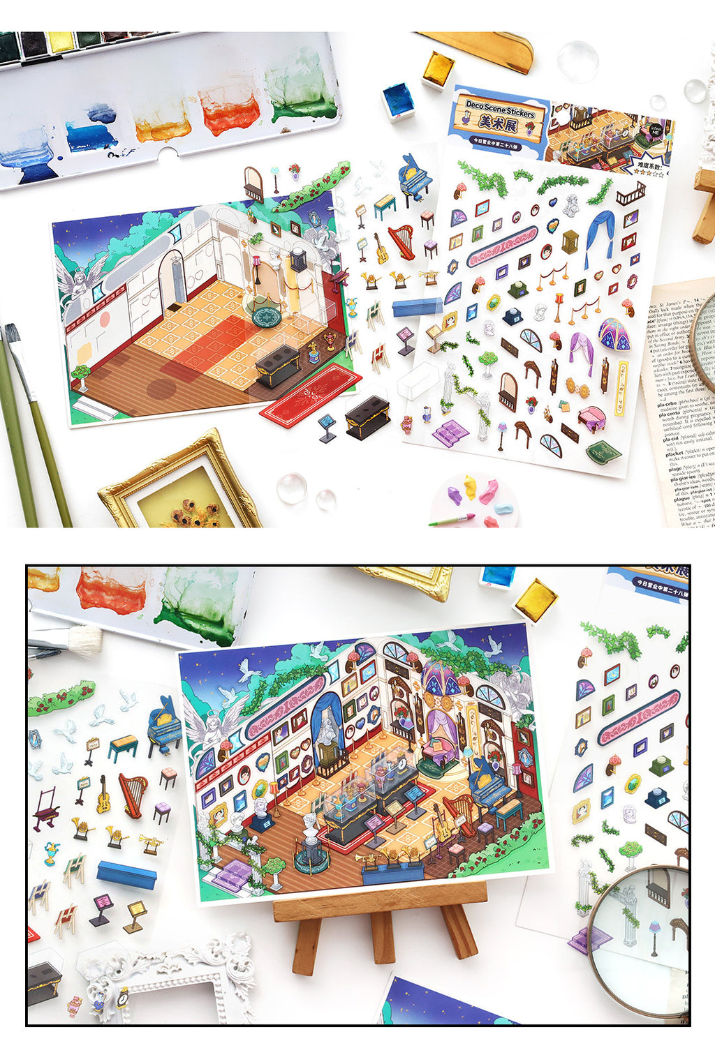 Today's Business 3D DIY Miniature Scences Sticker 28 Lovely Miniature Stickers