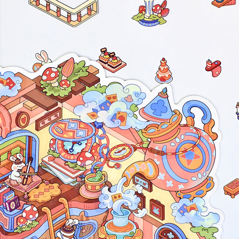Large Edition 11.0 Alice Series Scenery Stickers 3D Stickers Cute Stress Relief