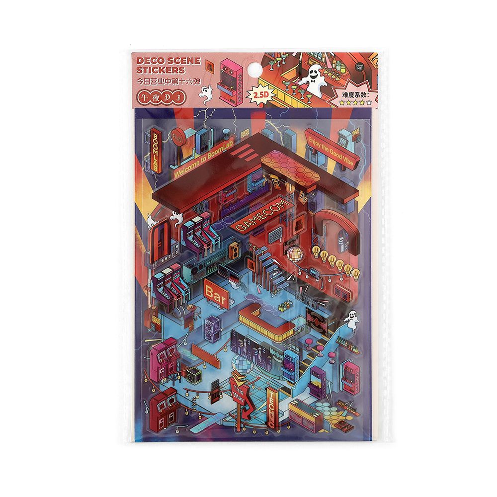 Today's Business 3D DIY Miniature Scences Sticker 16 Lovely Miniature Stickers