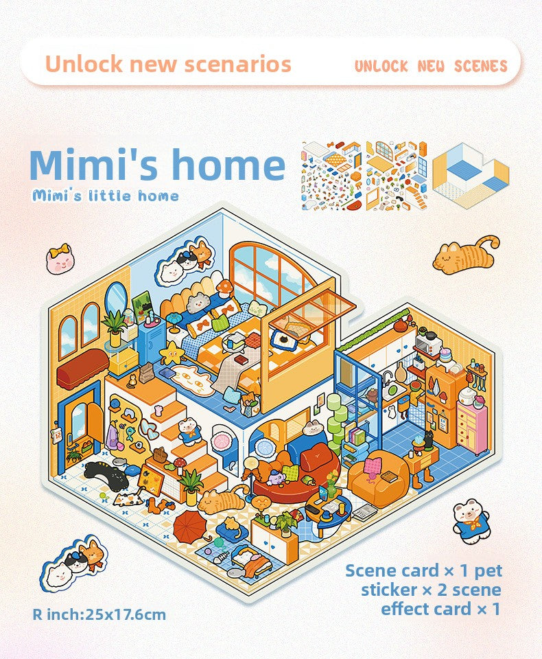 Large Stickers 98.0 for Scenery Journal Stickers Stress Relief Stickers Miniature Scene Collage 3D Scene Stickers