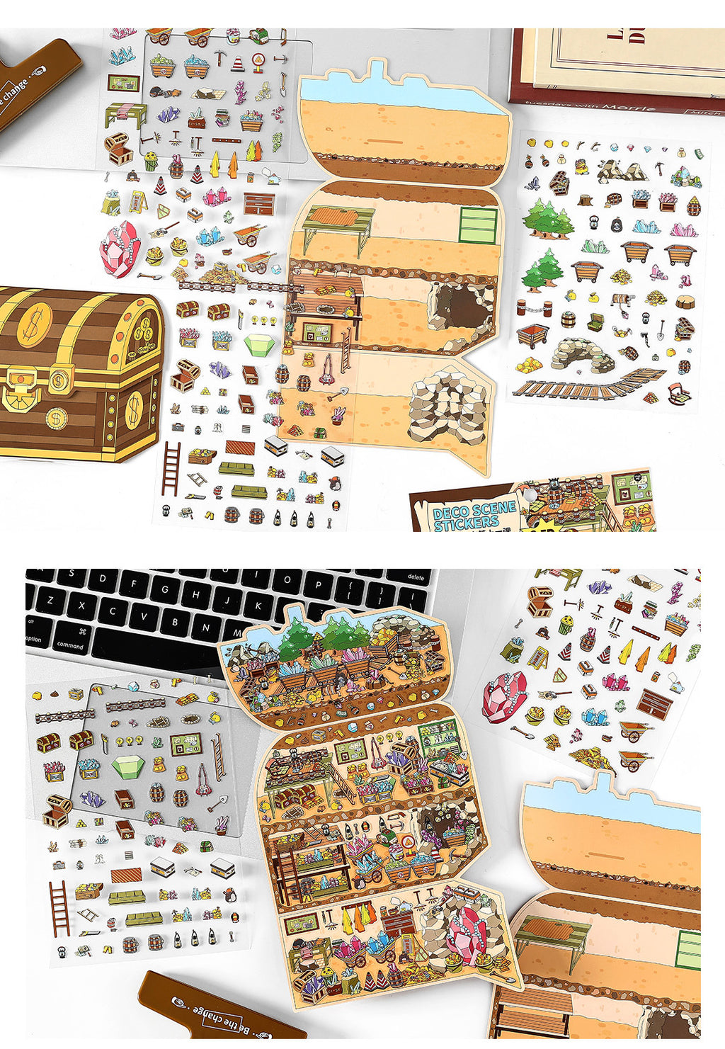 Today's Business 3D DIY Miniature Scences Sticker 11 Lovely Miniature Stickers