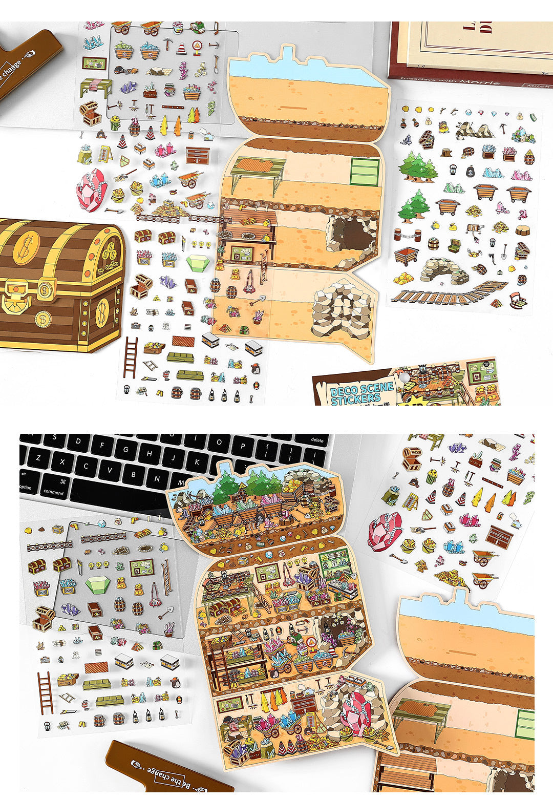 Today's Business 3D DIY Miniature Scences Sticker 11 Lovely Miniature Stickers
