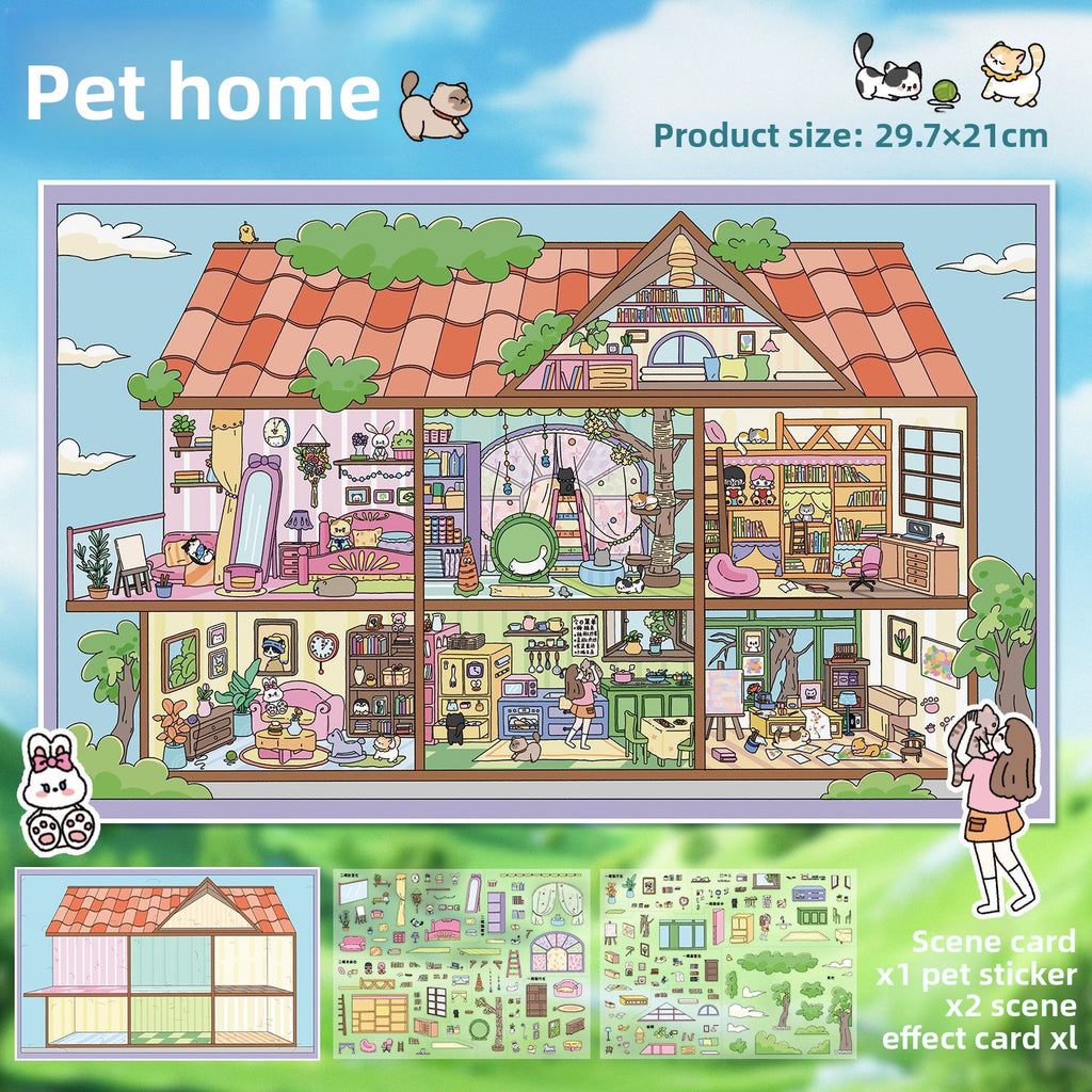 Scenery Stickers Grid Room Series 111.0 Scene Stickers DIY Miniature Scene Stress Relief Journal Stickers