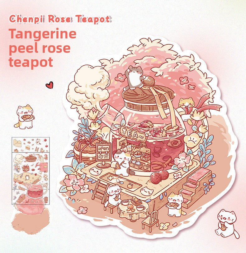 Small Scale Landscaping Sticker Series Cute 3D Miniature House Miniature Scene Collage Stickers