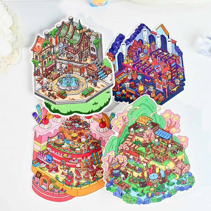New 11.0 Game Series Miniature Scene Decoration Stickers Mini Stress Relief