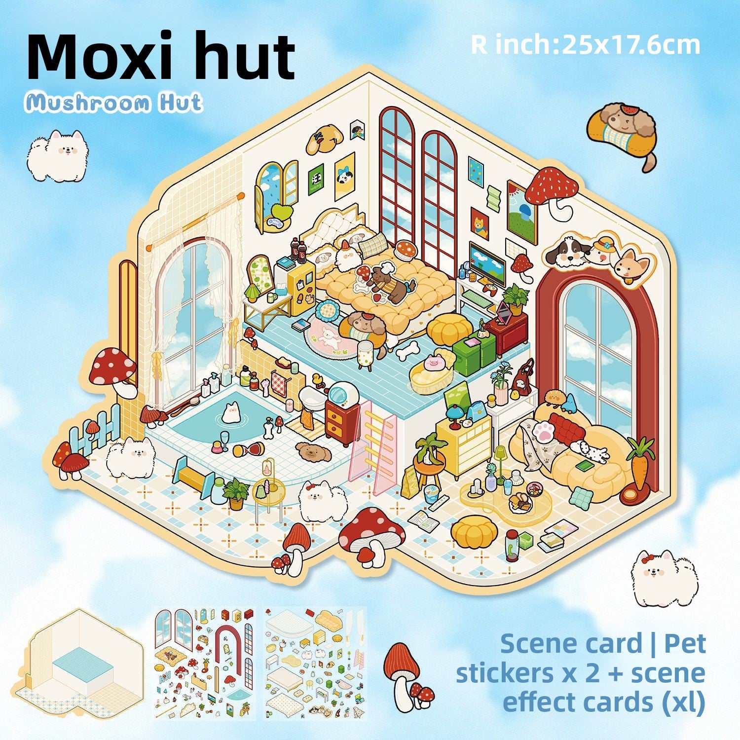 Large Stickers 98.0 for Scenery Journal Stickers Stress Relief Stickers Miniature Scene Collage 3D Scene Stickers