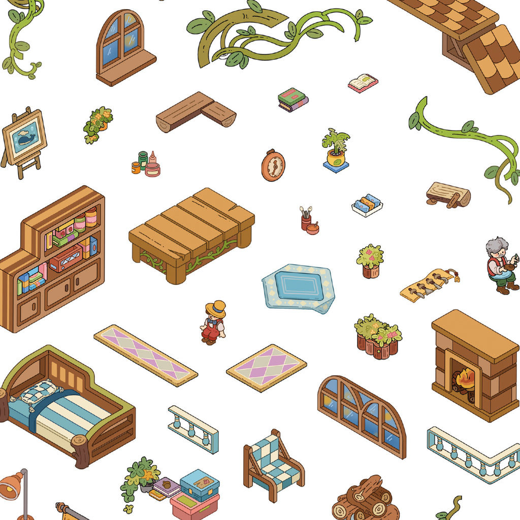 Large Edition 18.0 Fairy Tale Series Scenery Stickers Miniature Scene DIY Stickers Scenery Stickers