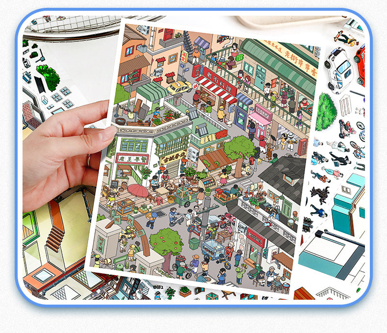 Landscape Stickers Street View Series Special Oil 106.0 Scene Stickers 3D DIY Miniature Scene Journal Stickers