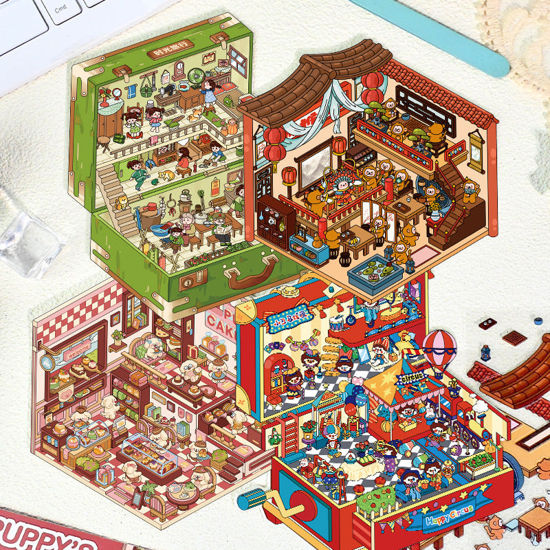 Storage Landscaping Miniature House Stickers 4.0 DIY 3D Miniature Scene Stickers