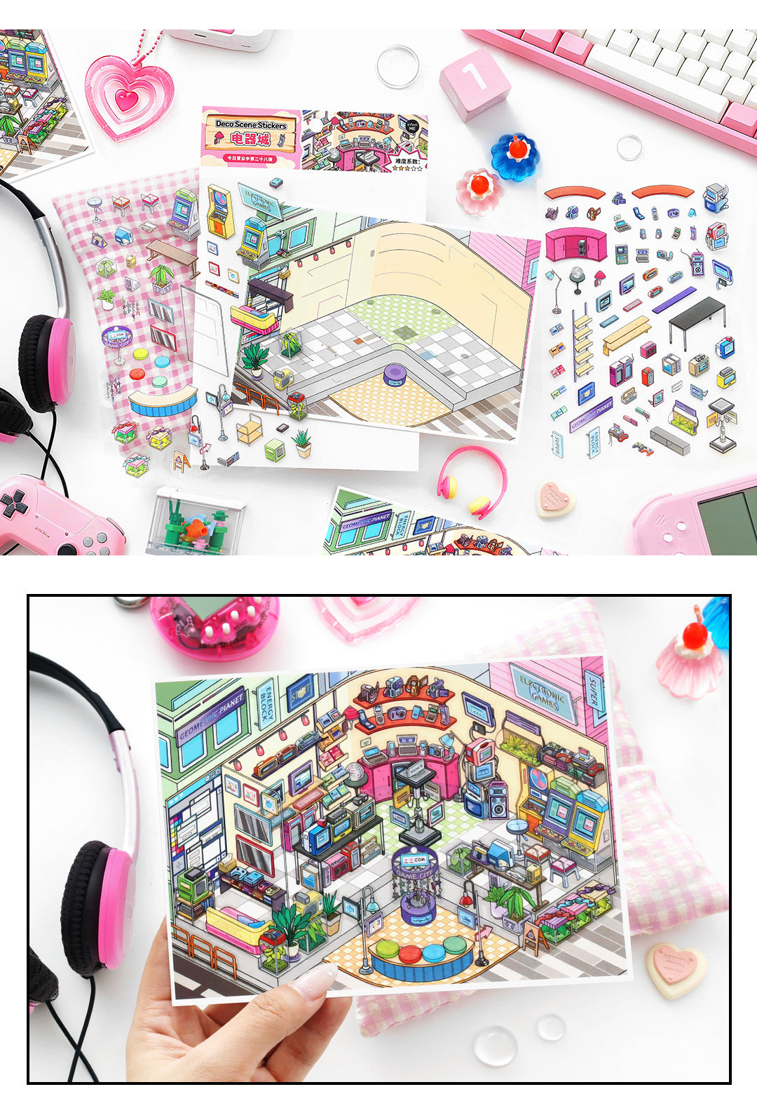 Today's Business 3D DIY Miniature Scences Sticker 28 Lovely Miniature Stickers