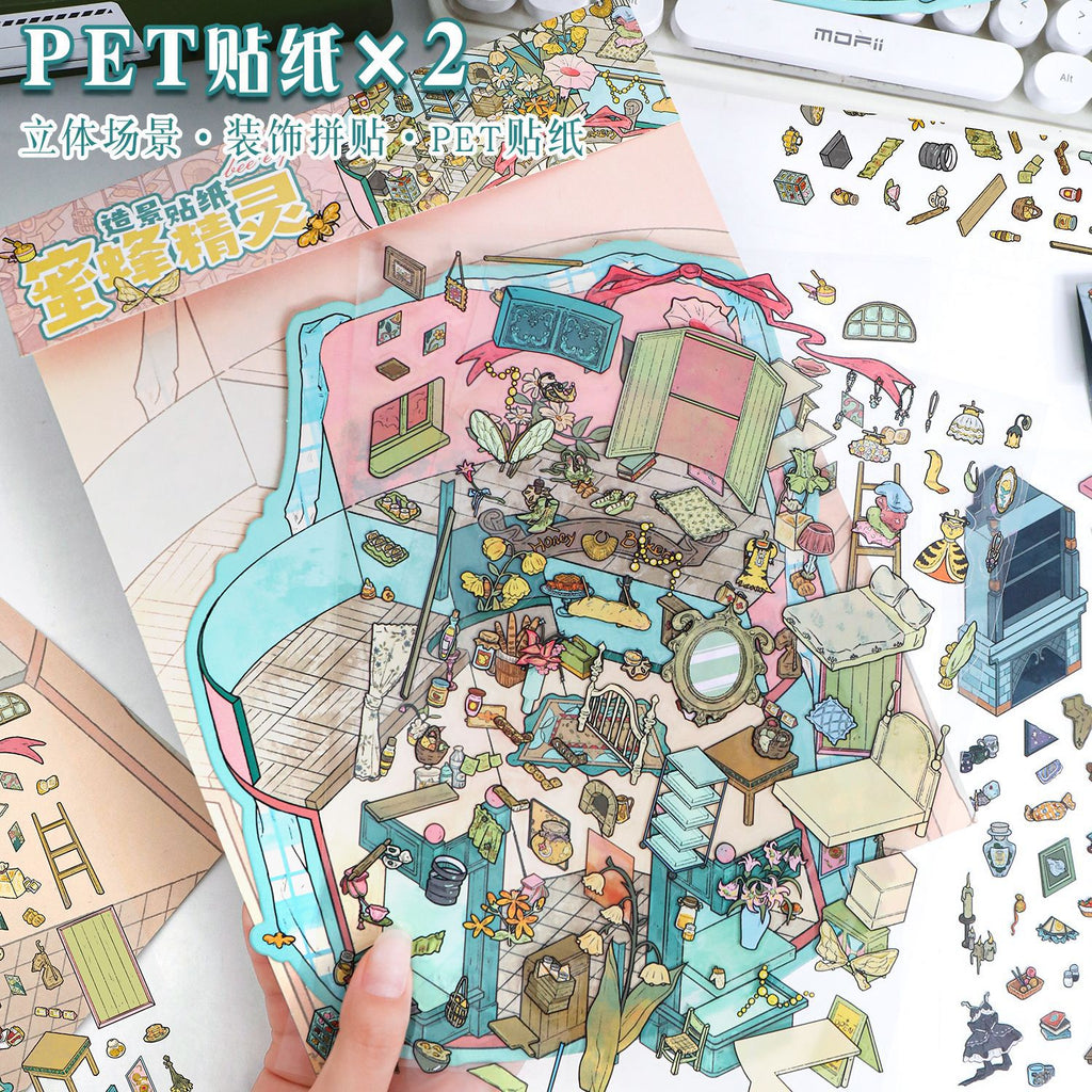 Large Scene Stickers 63.0 Collage 3D Stereo Stacked Stickers Stress Relief DIY Journal Stickers