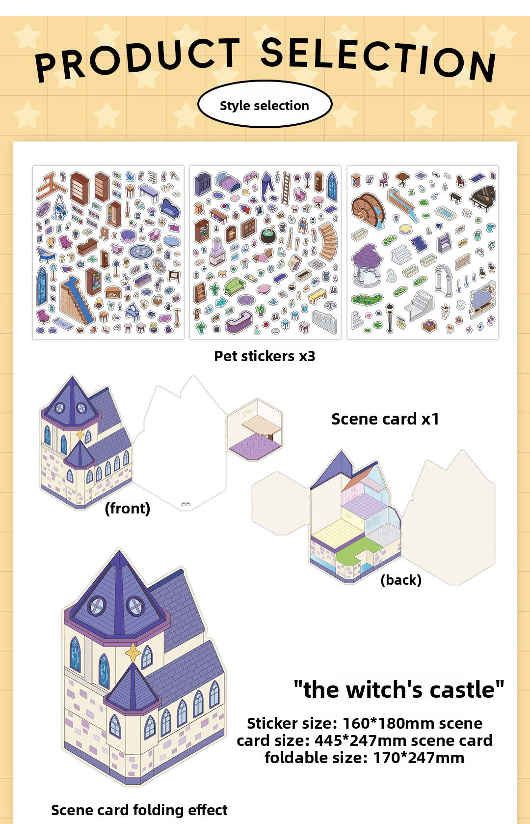 Small Corner 4 Miniature Landscape Stickers Creative Stress Relief Scene Stickers