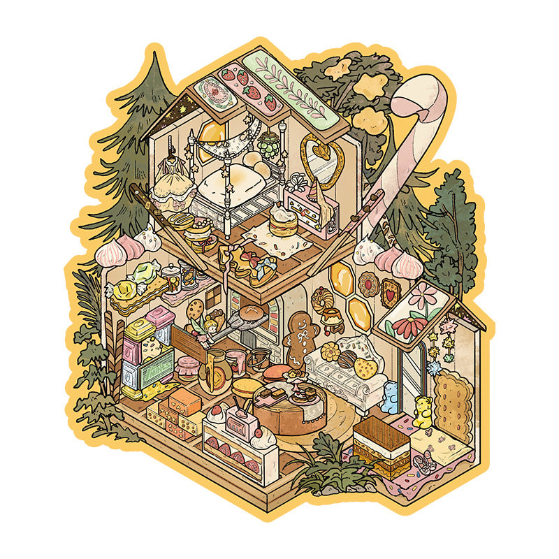 Scenery Stickers Retro Large Scene 68.0 Stickers 3D Stereo Stickers DIY Stress Relief Journal Stickers