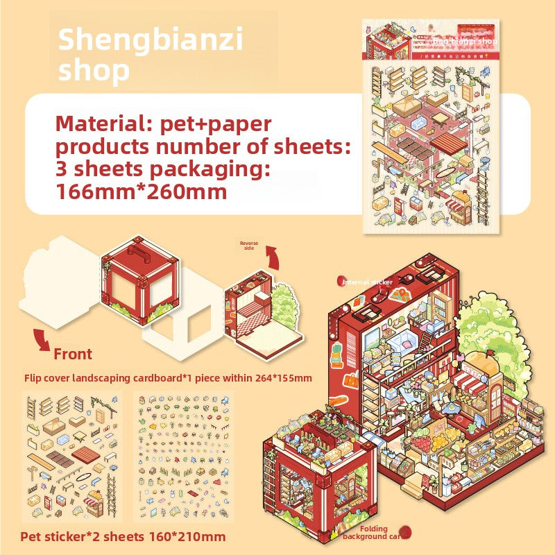 Sticker Post Miniature Landscape Stickers 3D DIY Stacking Cottage Journal Quiet Book