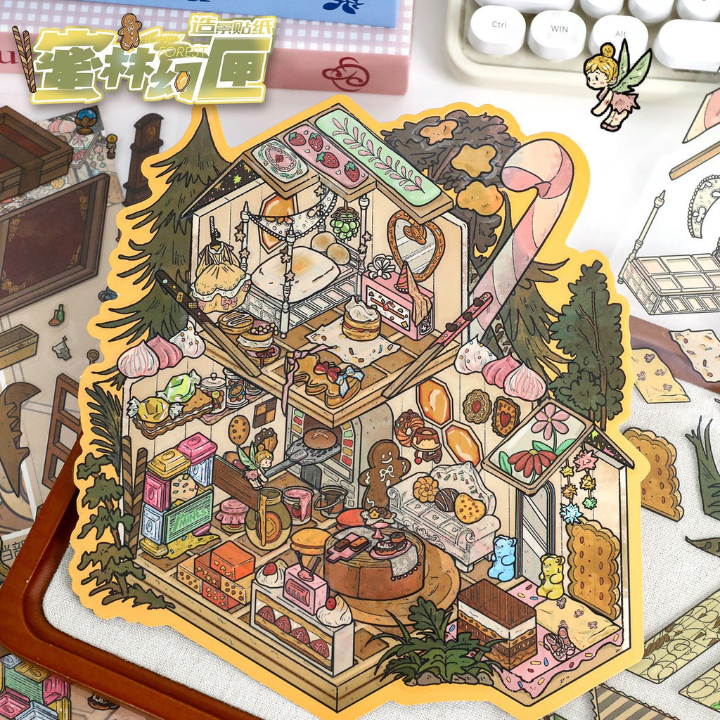 Scenery Stickers Retro Large Scene 68.0 Stickers 3D Stereo Stickers DIY Stress Relief Journal Stickers