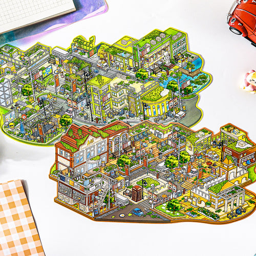 Amao Campus Guide Miniature Stickers for 3D House Journaling Quiet Book Diorama  DIY