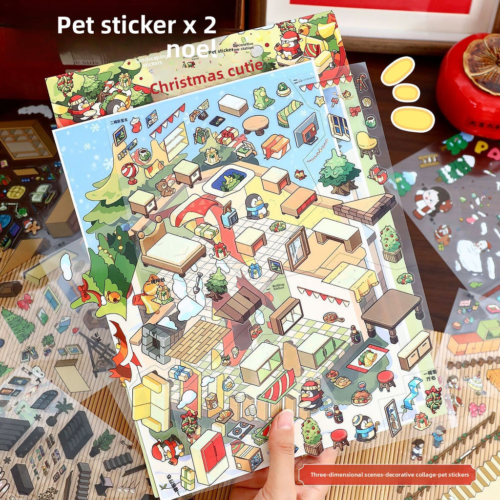 Christmas Series Scene Stickers 110.0  DIY Miniature Scene Scrapbook Stickers Stress Relief Stickers