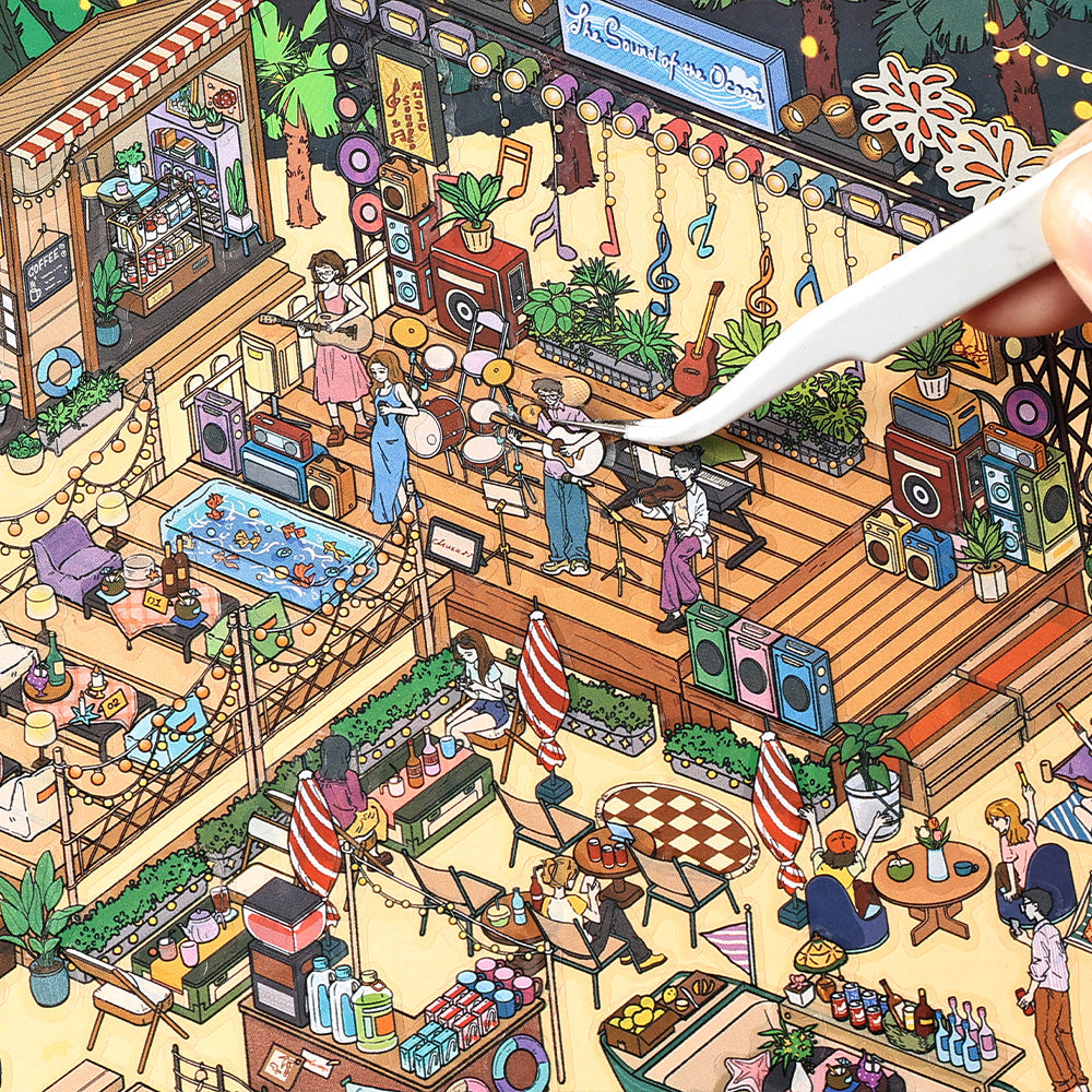 Large Size Today's Business 3D DIY Miniature Scenes Sticker 10 Lovely Miniature Stickers