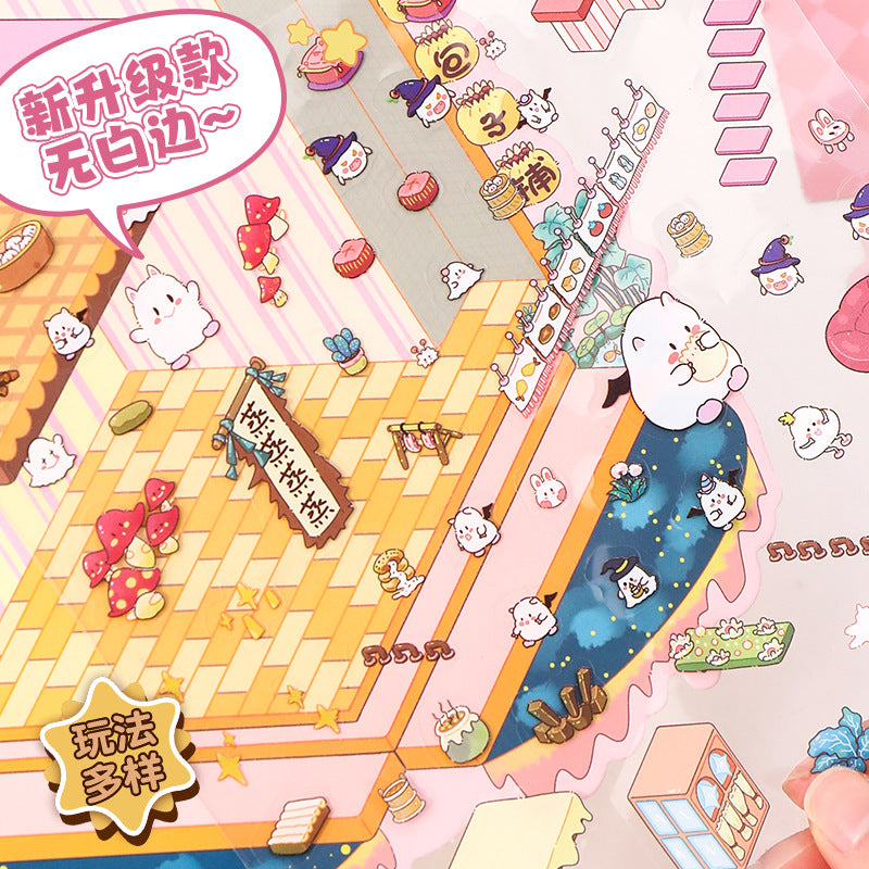 Large 3D Landscape Stickers Miniature 17.0 Scene Collage Scrapbook Stickers DIY Decals