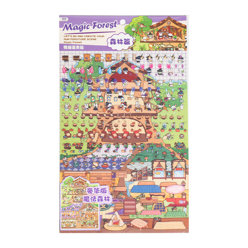 Fun World Series 3D DIY Miniature Scenery Stickers Journal Collage