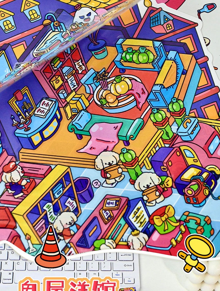 Large Edition 10.0 Game Series Scenery  Mini House Stress Relief Stickers