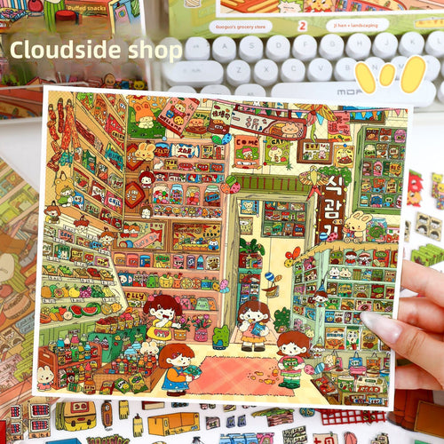 Code Scene Decoration Stickers 99.0 Special Oil Glossy Film Stickers Miniature Scene Collage Journal Stickers