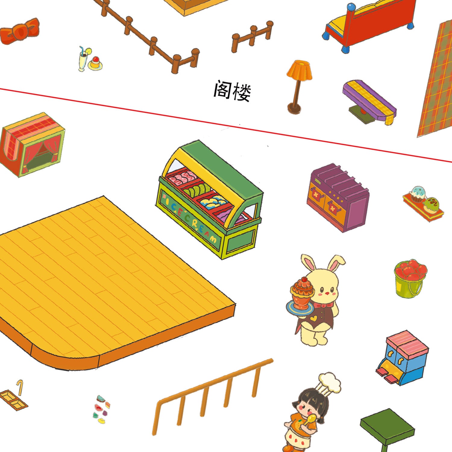 Large Version 19.0 Dessert Flip Series Scenery 3D Stickers Cute DIY Stress Relief