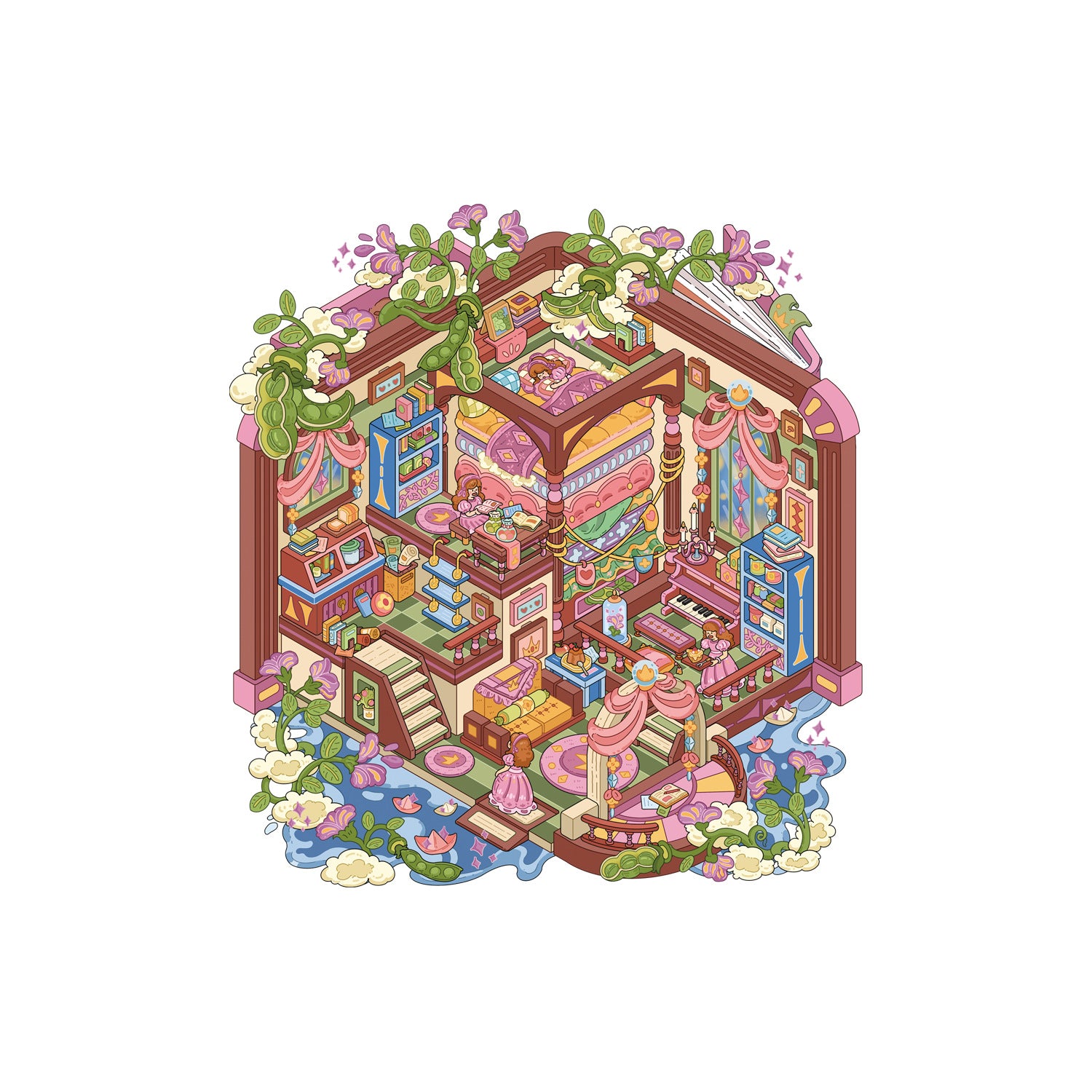 Large Edition 18.0 Fairy Tale Series Scenery Stickers Miniature Scene DIY Stickers Scenery Stickers