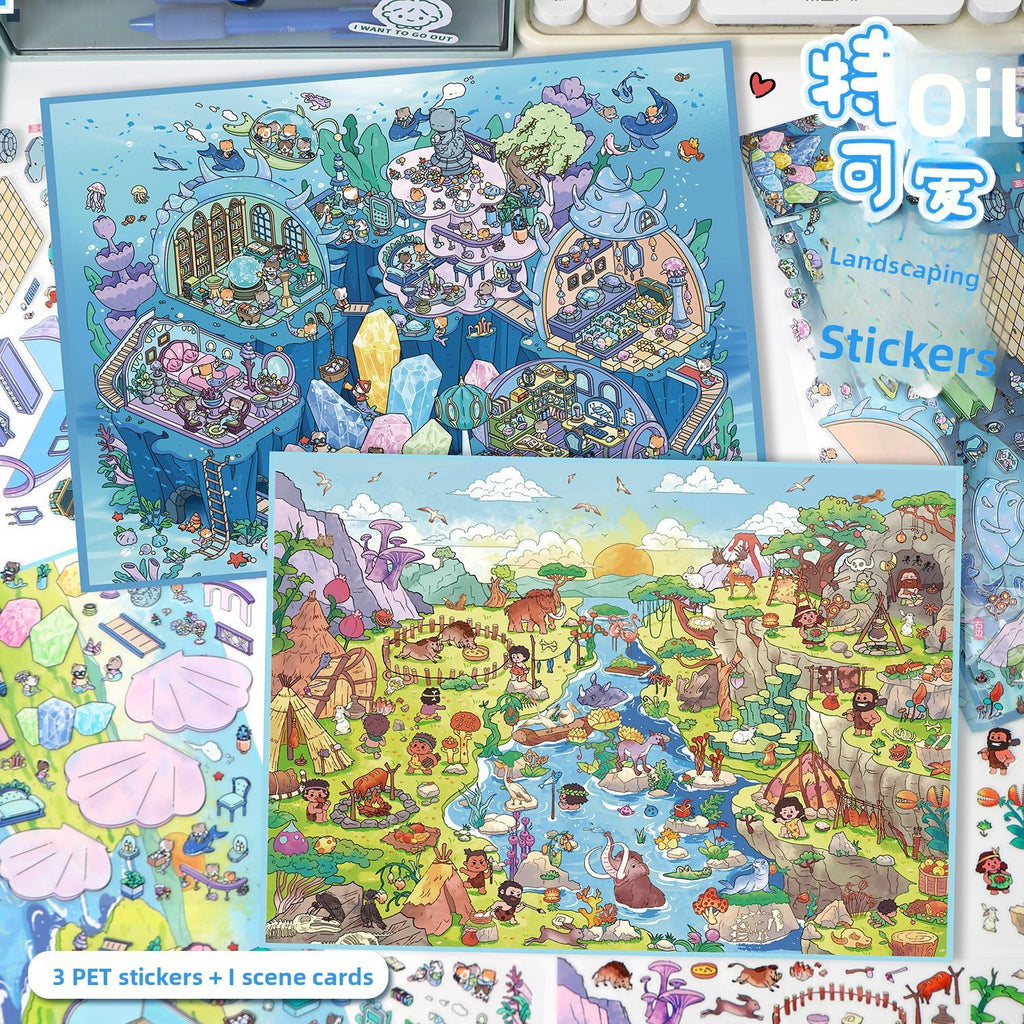 Scenery Stickers Special Oil Series 105.0 Scene Stickers Miniature Scene Journal Stickers Stress Relief DIY Stickers