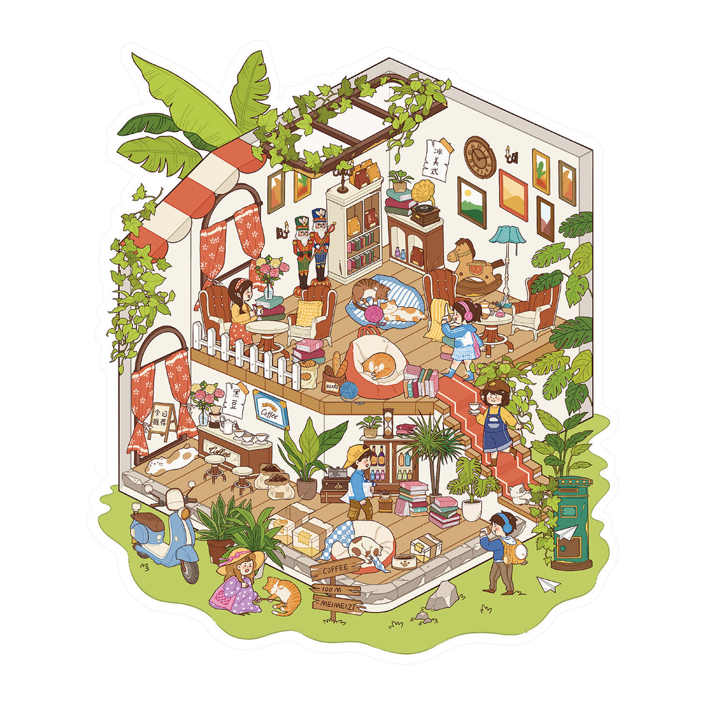 Scenery Stickers Special Oil Series 102.0 Scene Stickers Girly Miniature Scene DIY Journal Stickers