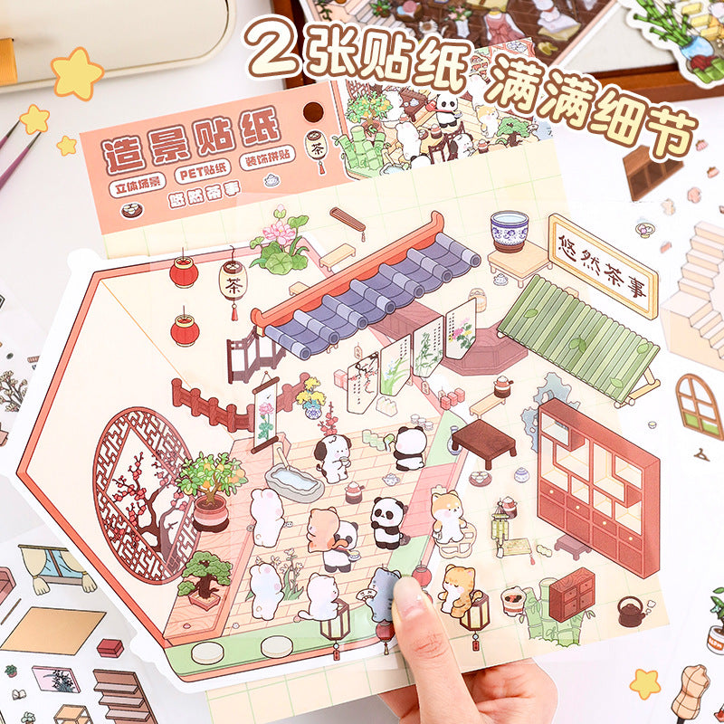 Landscape Stickers 3D Stereo Stacked Scene 23.0 Stickers Miniature Scene Stickers DIY Journal Stickers