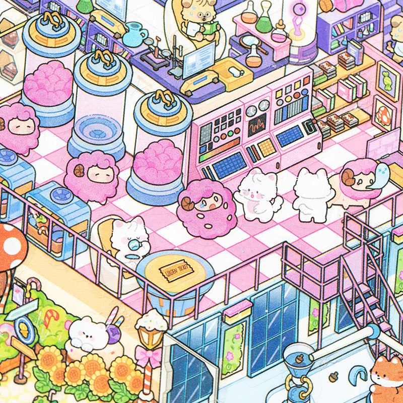 Fun World 4.0 Pet 3D Miniature Large Scenery Stickers Visual 3D Miniature Stickers