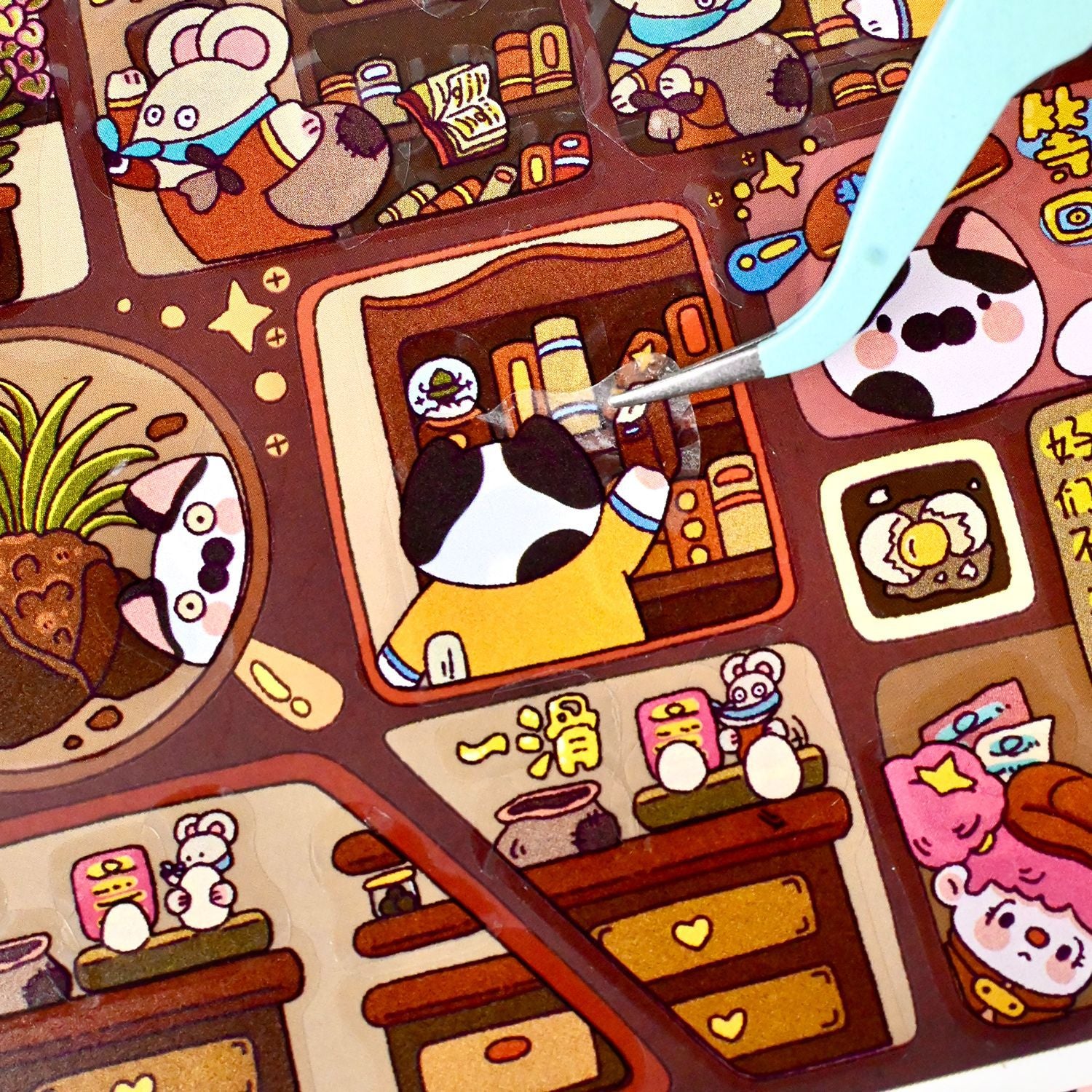 Large Edition 13.0 Pibao Village Detective Series Scene Decoration Stickers DIY 3D Stickers