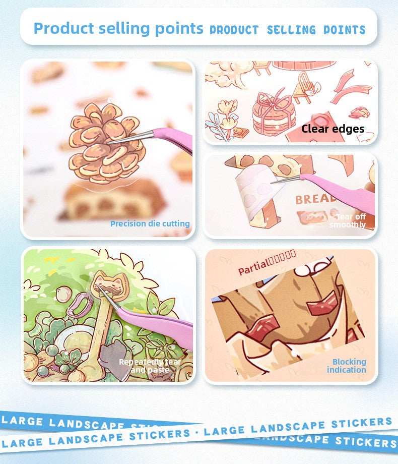 Small Scale Landscaping Sticker Series Cute 3D Miniature House Miniature Scene Collage Stickers