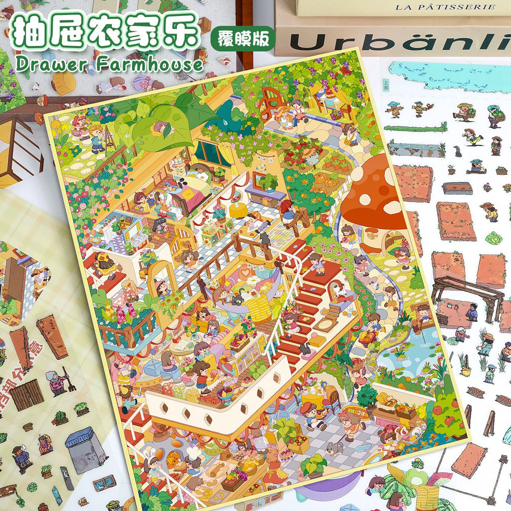 Large Size Scenery Stickers for Garden Tour 82.0 Scene Stickers 3D Miniature Scene Stickers Journal Stickers