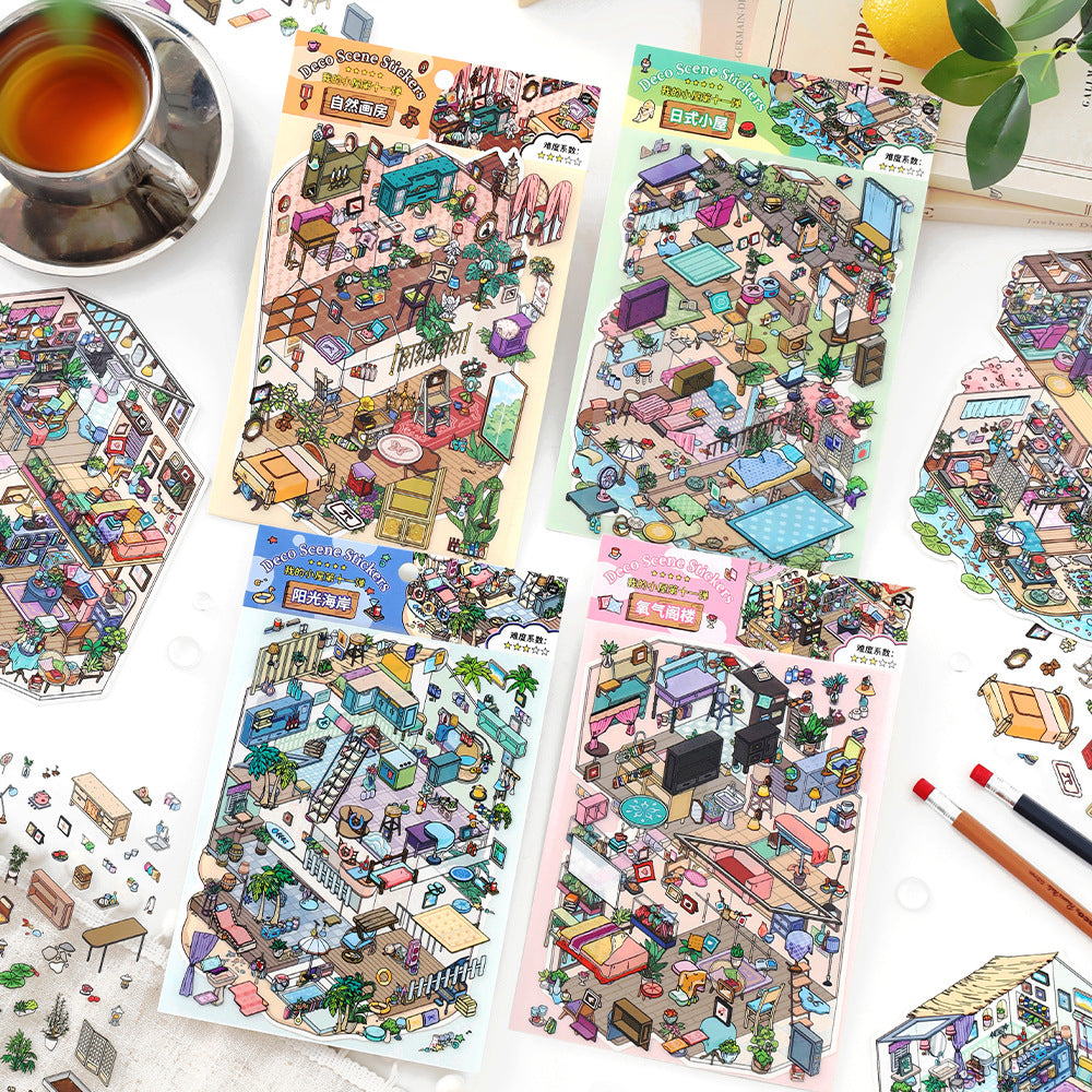 My Little House 3D DIY Miniature Scences Sticker 11 cute Miniature Stickers
