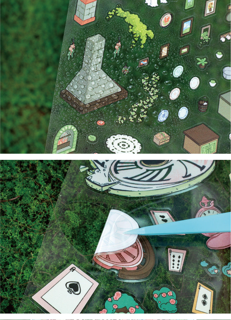 Vintage Fairy Tale Scene Stickers 3D l Cottage DIY Journal Puzzle Stickers