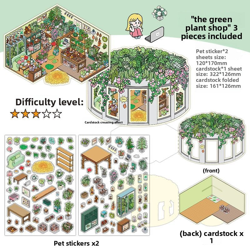 Today's Business 3D DIY Miniature Scences Sticker 18 Lovely Miniature Stickers