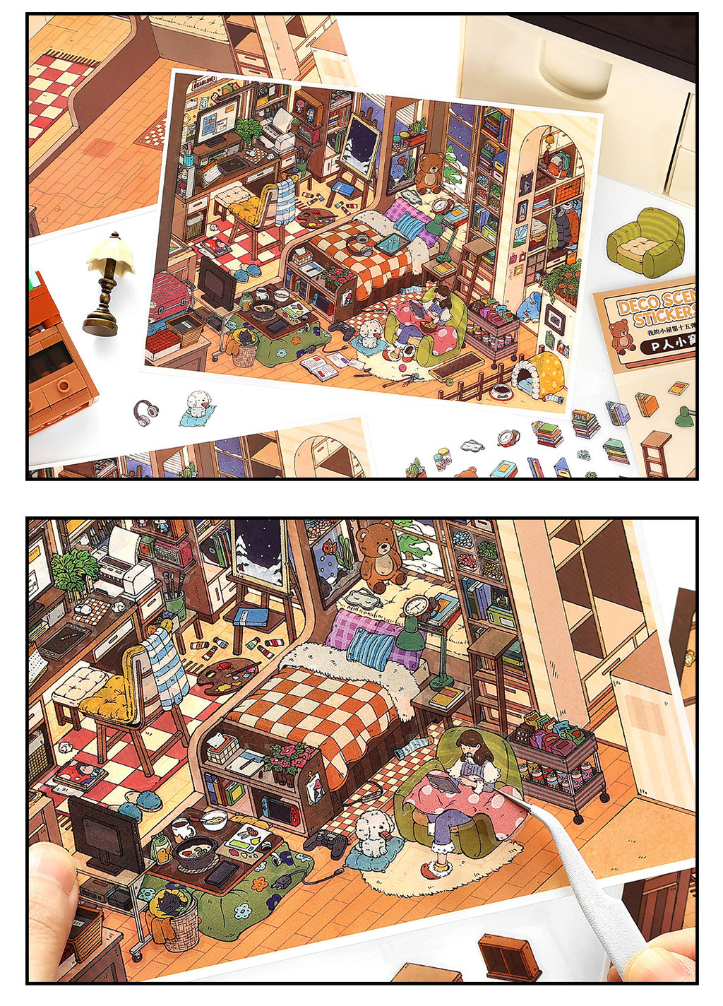 My Little House3D DIY Miniature Scences Sticker 15 Lovely Miniature Stickers