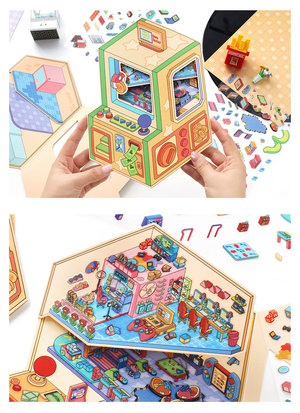 Small Corner 4 Miniature Landscape Stickers Creative Stress Relief Scene Stickers